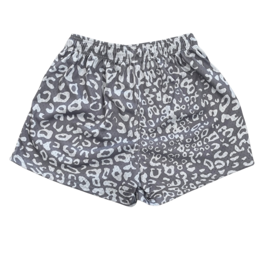 Grey Leopard Print DOW Shorts