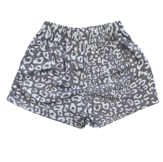 Grey Leopard Print DOW Shorts