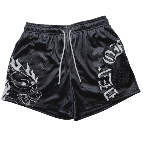 Old English Jet Black Mesh Shorts