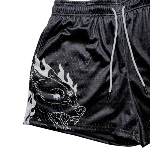 Old English Jet Black Mesh Shorts