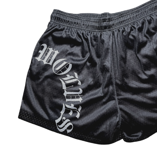 Old English Jet Black Mesh Shorts