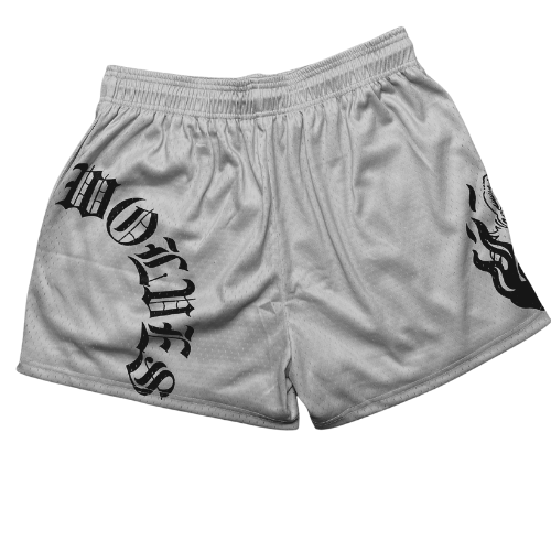 Old English Light Grey Mesh Shorts