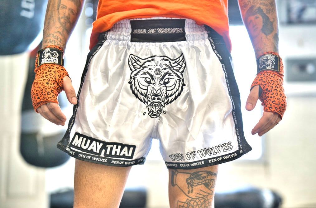 White Wolves Muay Thai Shorts