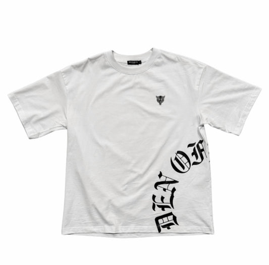 White Old English DOW Tee