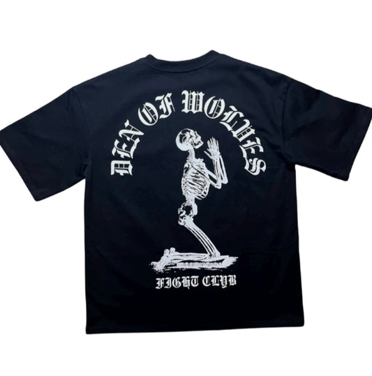 Old English Fight Club Black Over Sized Tee