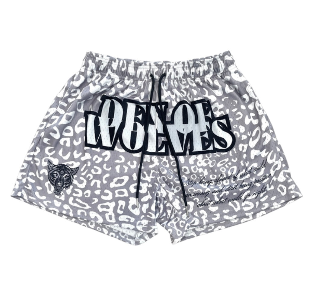 Grey Leopard Print DOW Shorts