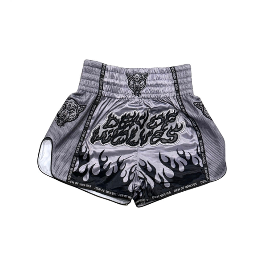 Flames DOW Grey Muay Thai Shorts