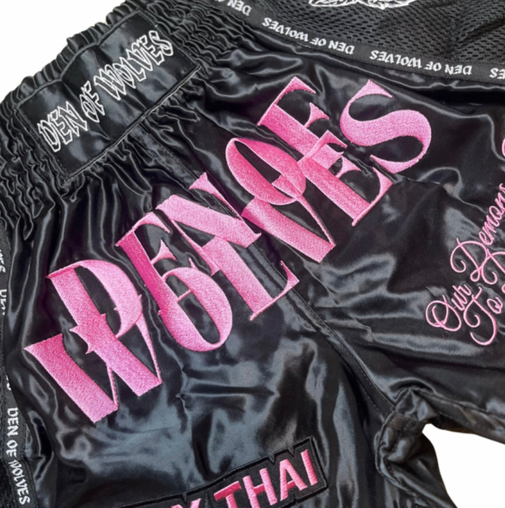 Pink Wolves Muay Thai Shorts